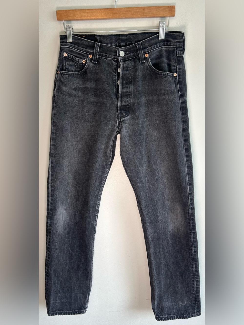 Vintage 1990s Levi’s 501 Denim Jeans Mens 30x30 Faded Black Button Fly Canada